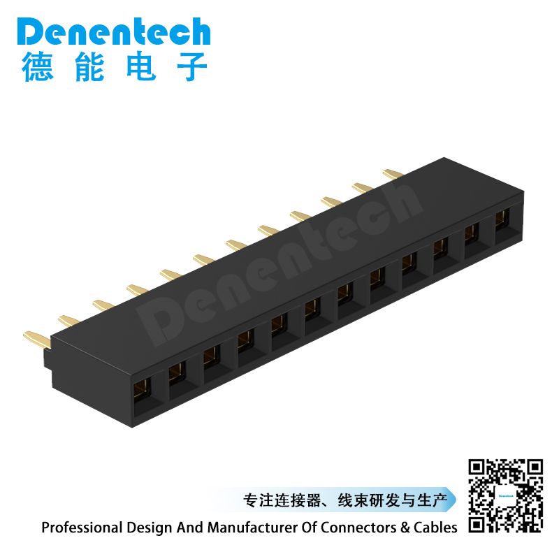 Denentech 定制2.54MM排母H6.8单排180度排母直针